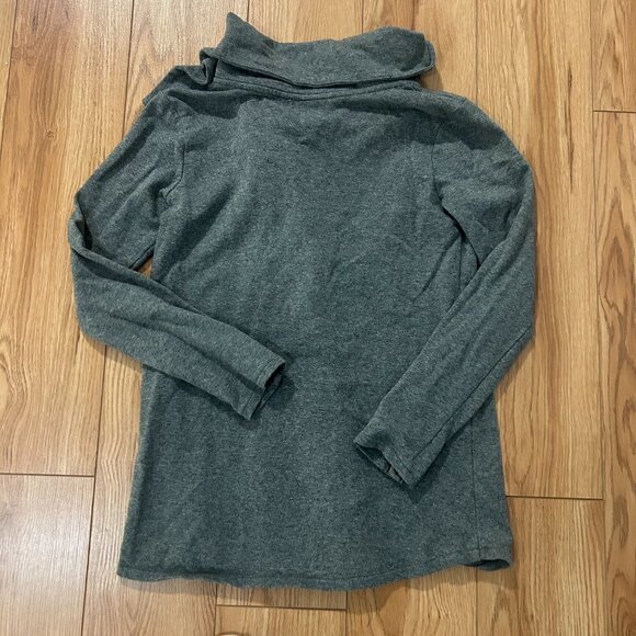 Harley Davidson Womens S Grey Asymmetric Cowl Neck Cardigan Biker - Picture 4 of 4